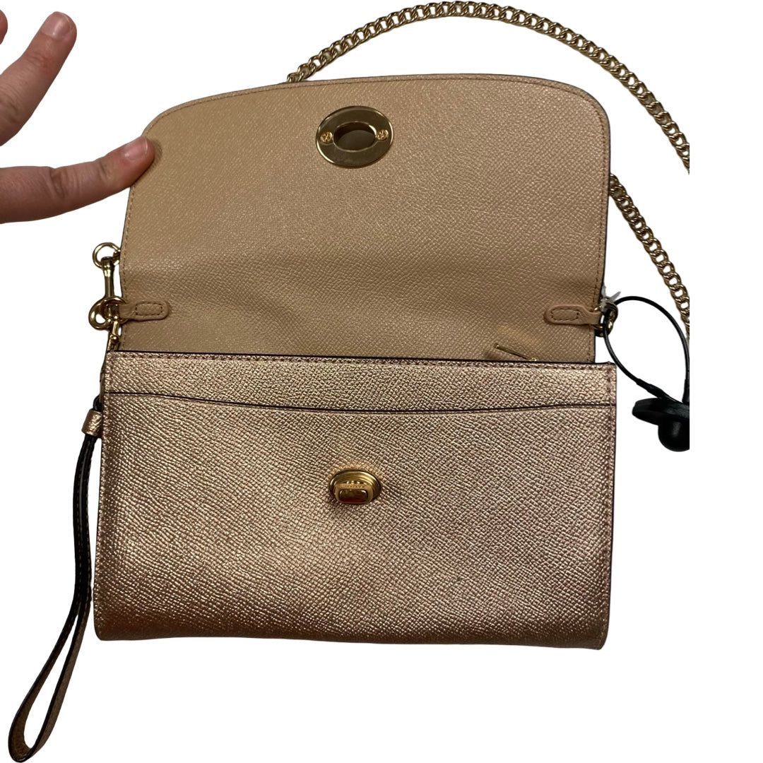 Handbag Designer By Coach In Gold, Size:Small