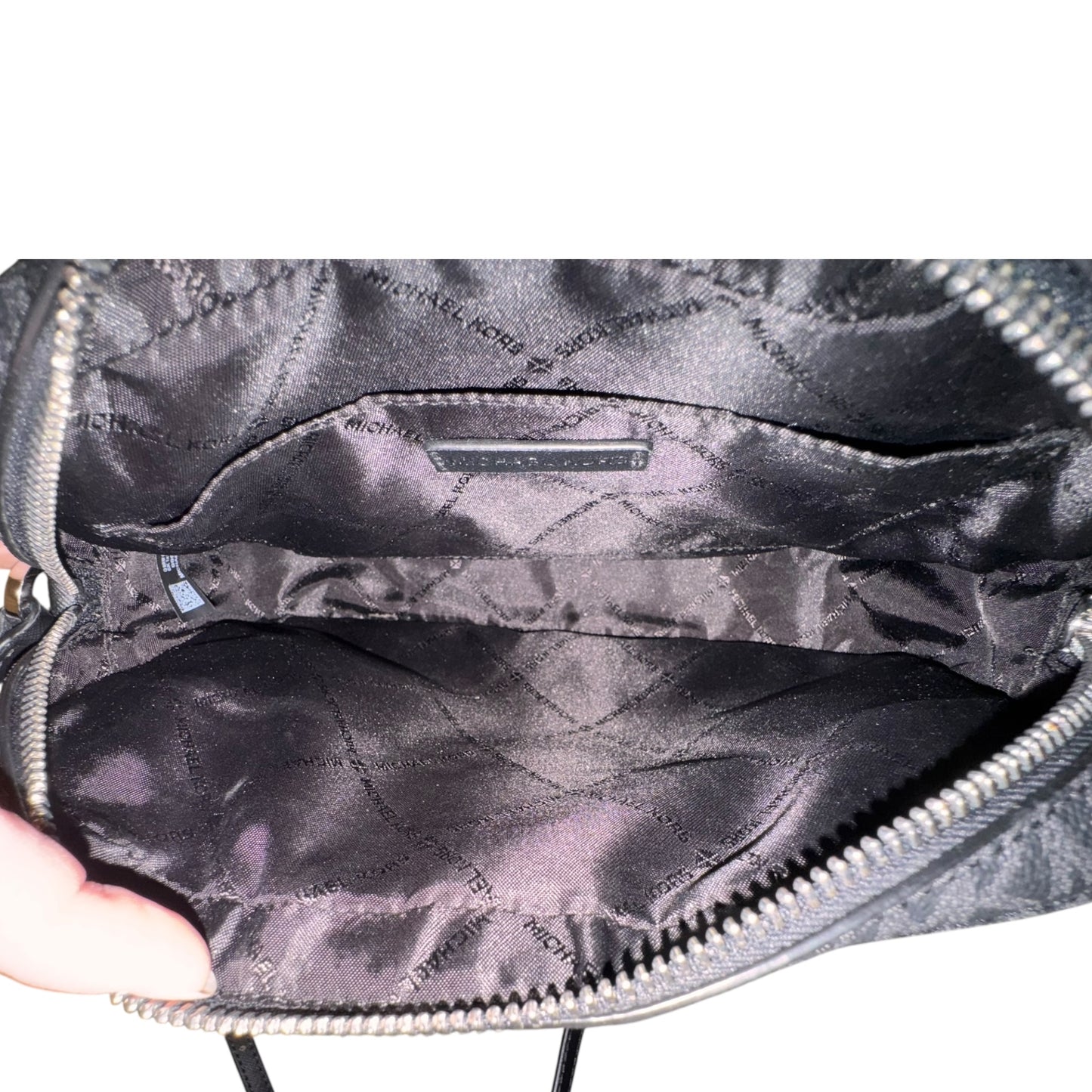 Handbag Designer By Michael Kors In Black & Grey, Size:Medium