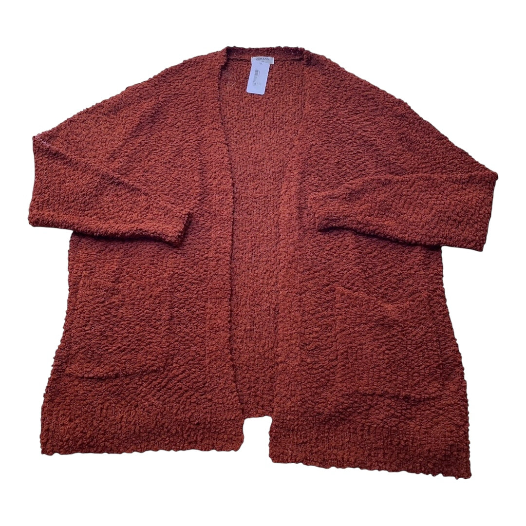 Sweater Cardigan By Zenana In Copper, Size:3X