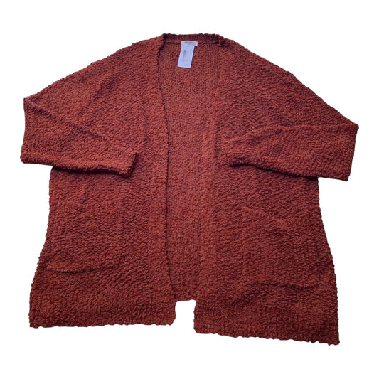 Sweater Cardigan By Zenana In Copper, Size:3X