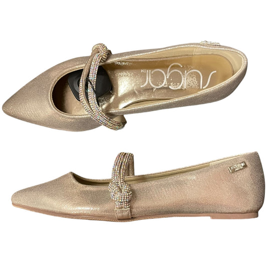 Shoes Flats By Sugar In Gold, Size:10