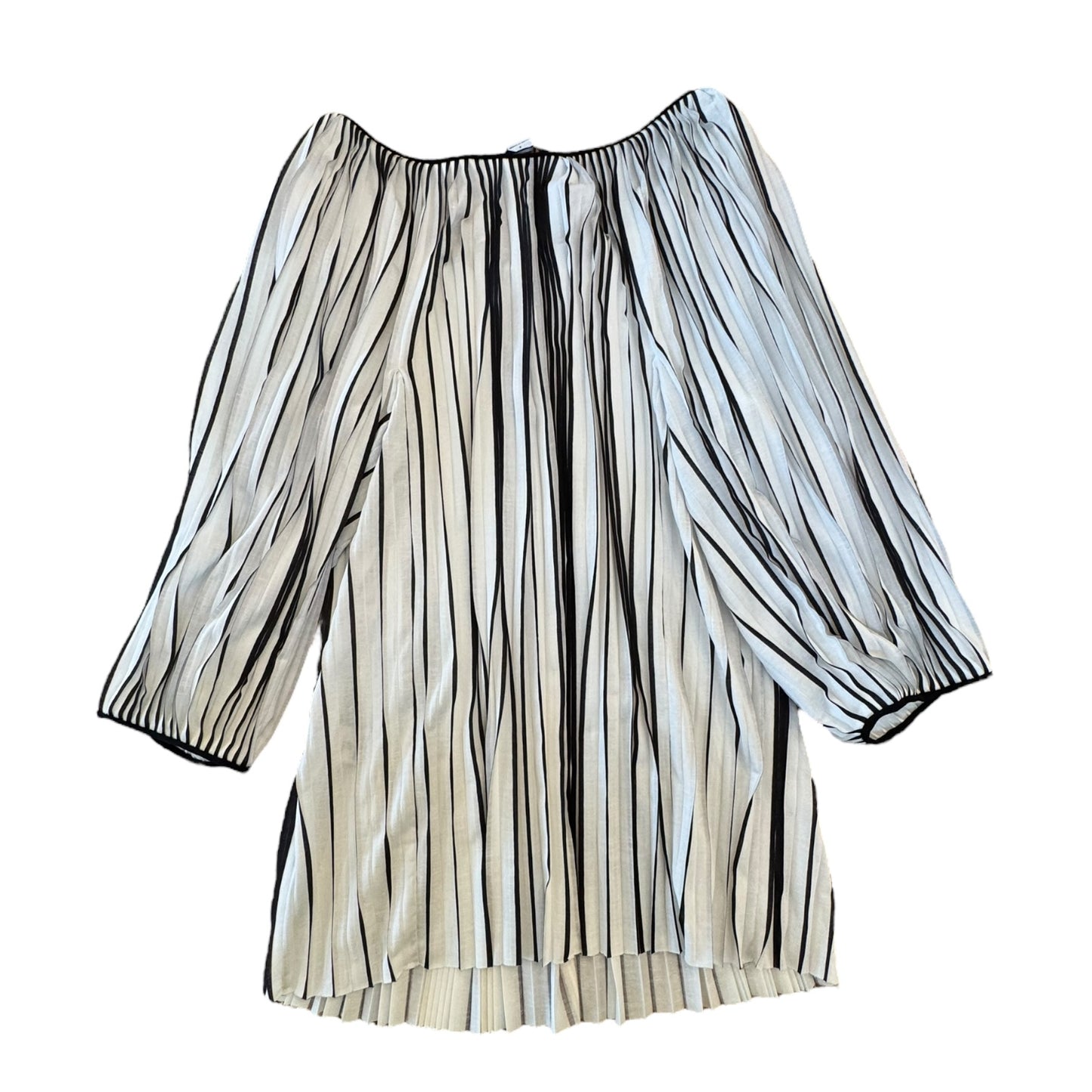 Top 3/4 Sleeve Designer By Diane Von Furstenberg In Black & White, Size:S