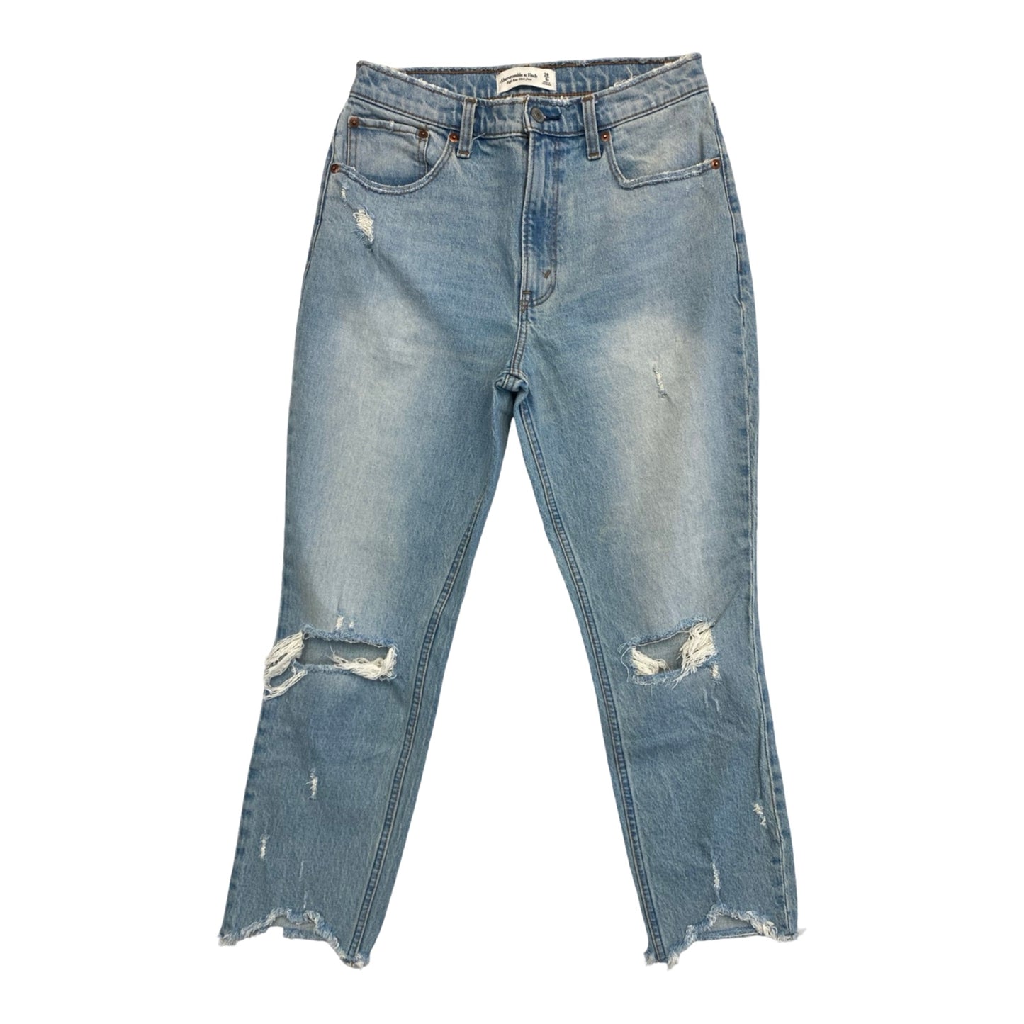 Jeans Straight By Abercrombie And Fitch In Blue Denim, Size:6
