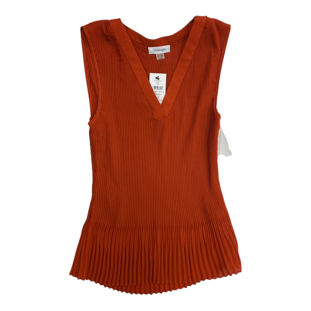 Top Sleeveless By Calvin Klein In Orange, Size:M