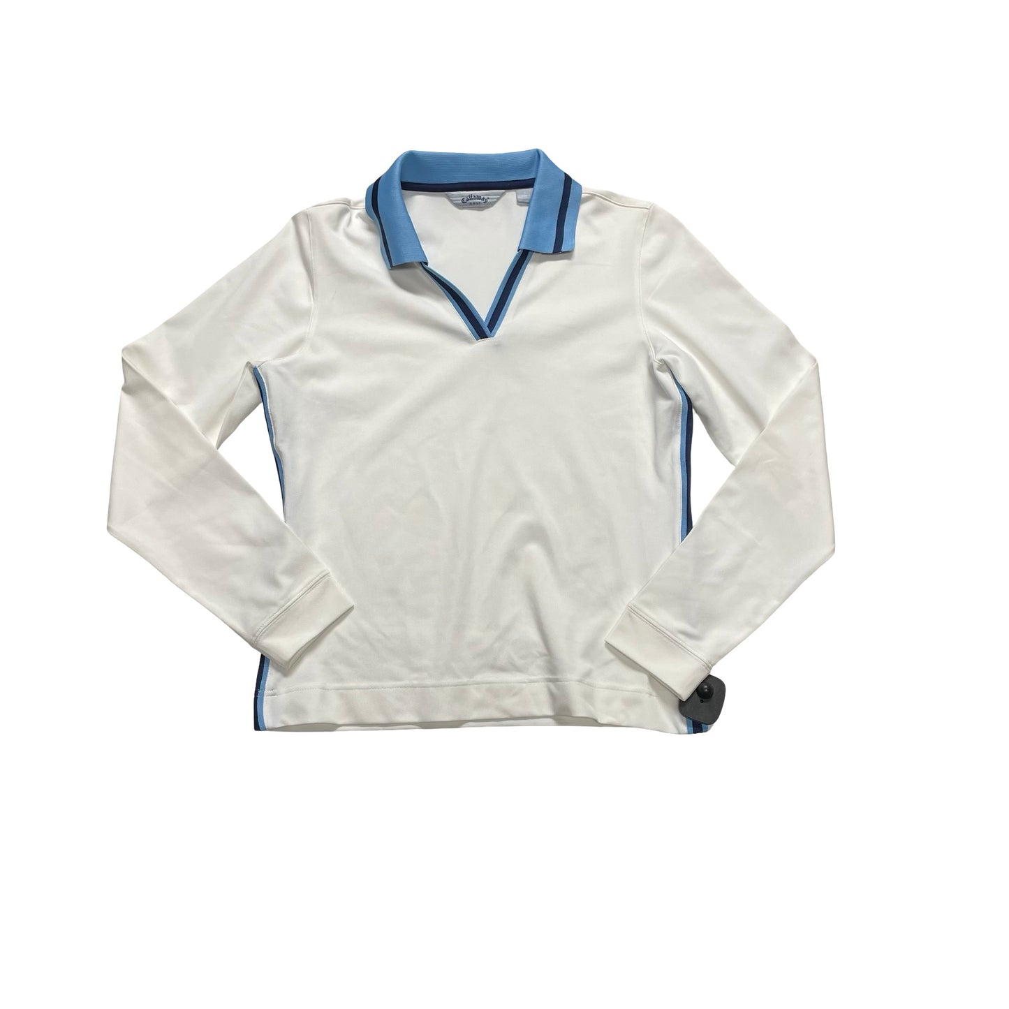 Athletic Top Ls Collar By Callaway In Blue & White, Size:S