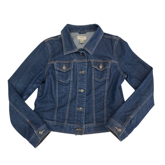 Jacket Denim By Loft In Blue Denim, Size:M