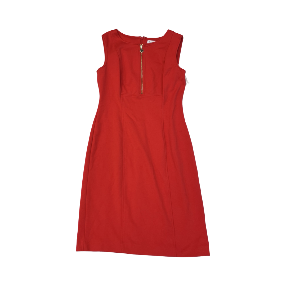 Dress Casual Midi By Calvin Klein In Red, Size:6