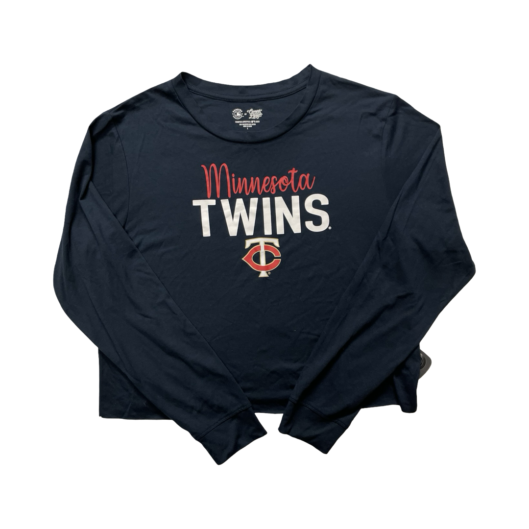 Athletic Top Ls Crewneck By Genuine Merchandise In Navy, Size:L