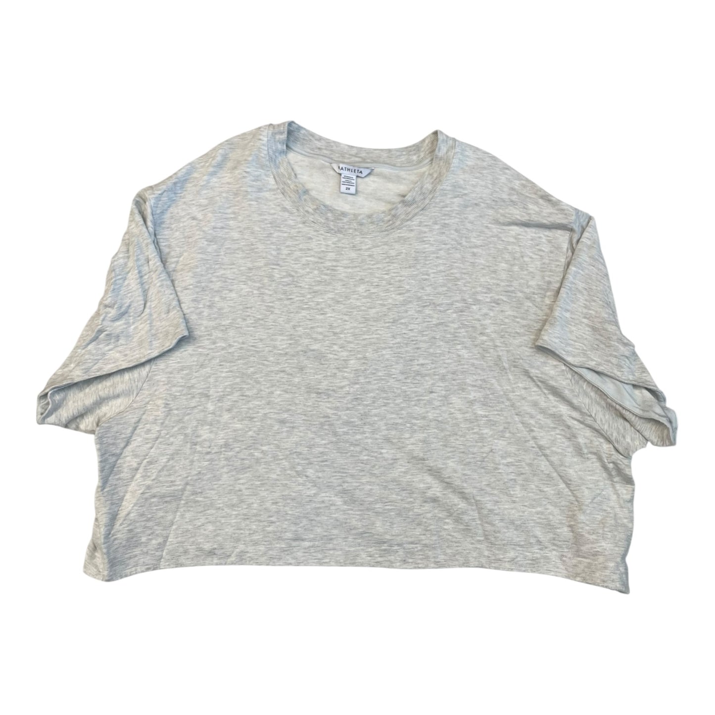 Athletic Top Ss By Athleta In Grey, Size:2X