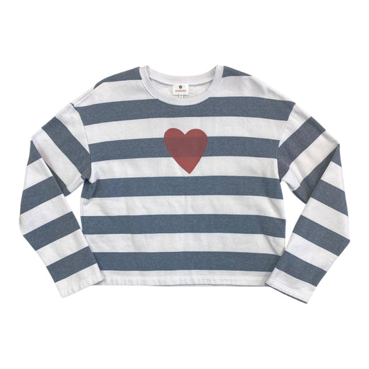 Top Ls By Sundry In Grey & White, Size:M