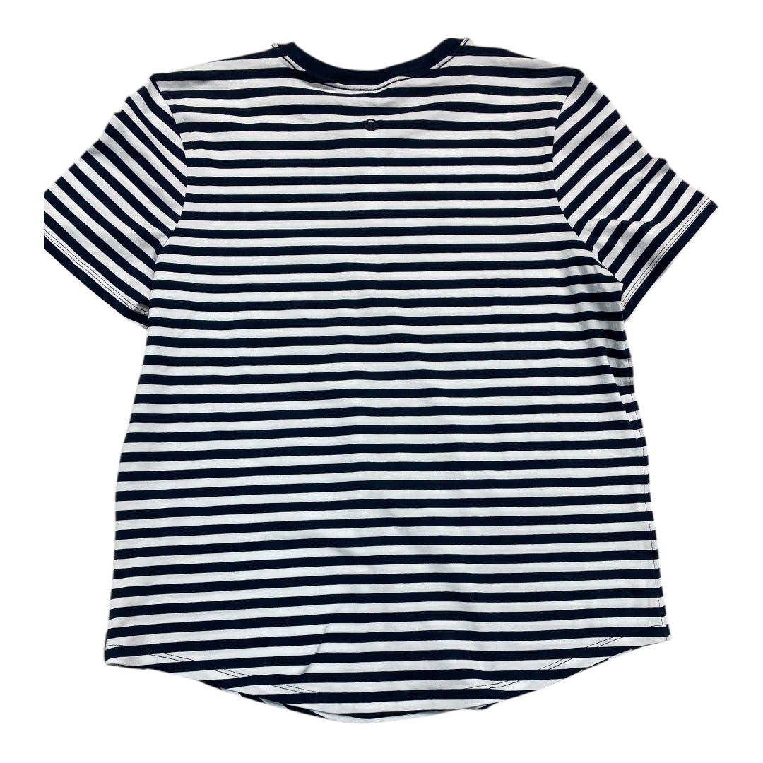 Athletic Top Ss By Lululemon In Striped Pattern, Size:10