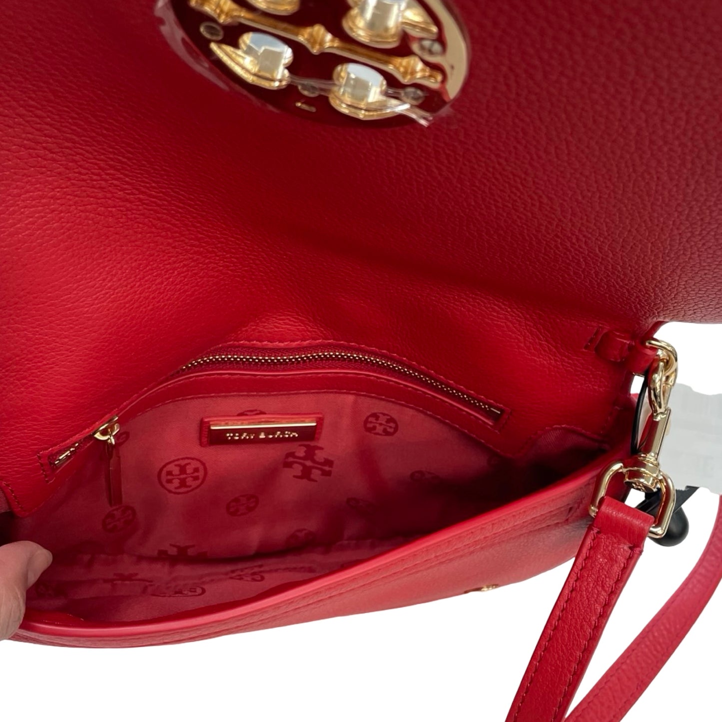 Handbag Designer By Tory Burch In Red, Size:Small