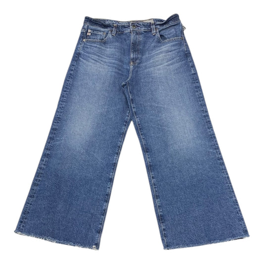 Jeans Wide Leg By Ag Jeans In Blue Denim, Size:12