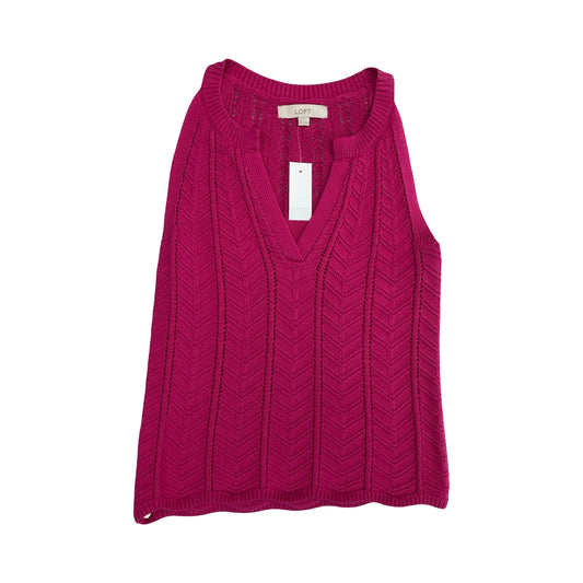 Top Sleeveless By Loft In Pink, Size:Xs
