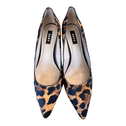 Shoes Heels Block By Dkny In Animal Print, Size:8.5