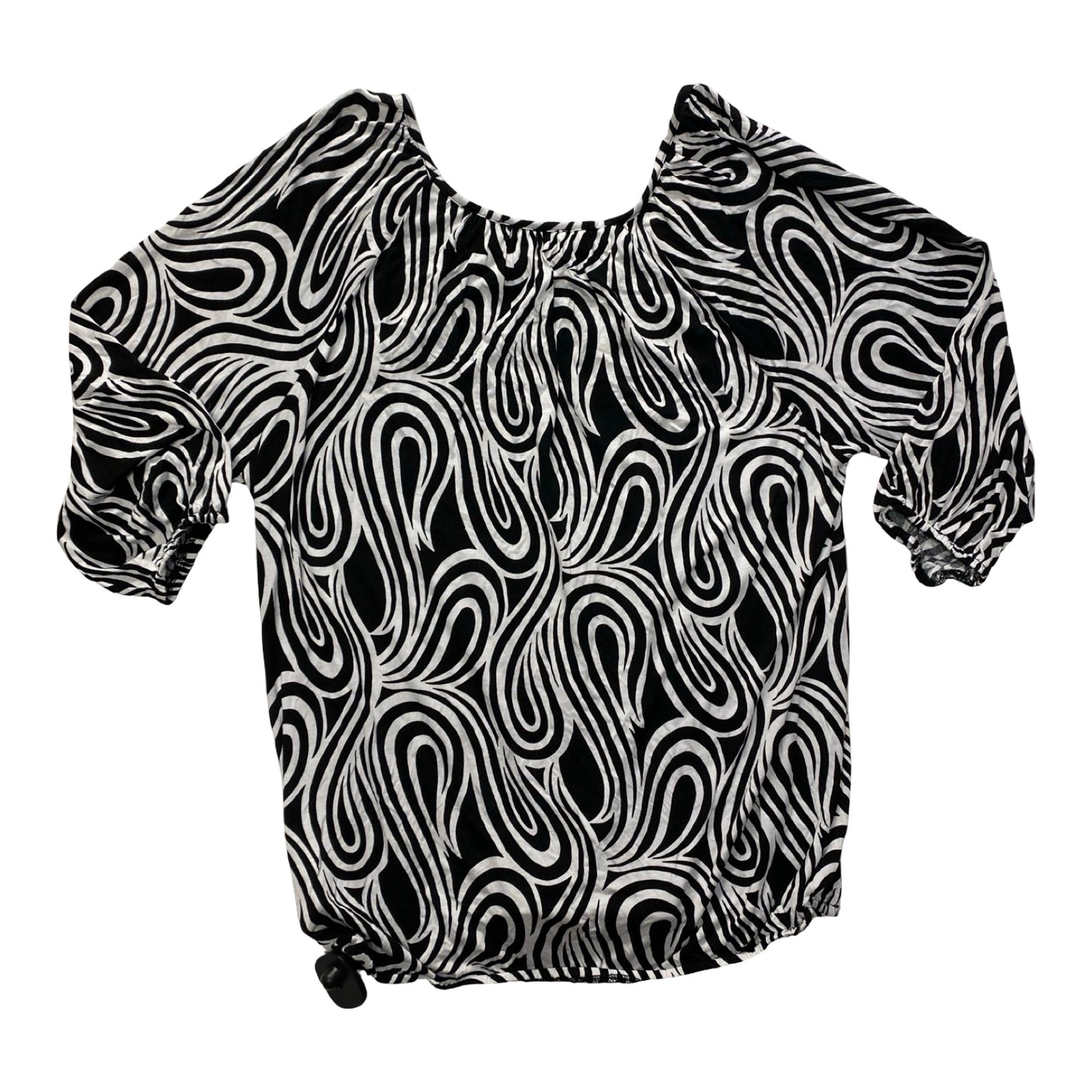 Top 3/4 Sleeve By Michael By Michael Kors In Black & White, Size:Xl