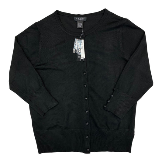 Sweater Cardigan By Grace In Black, Size:L