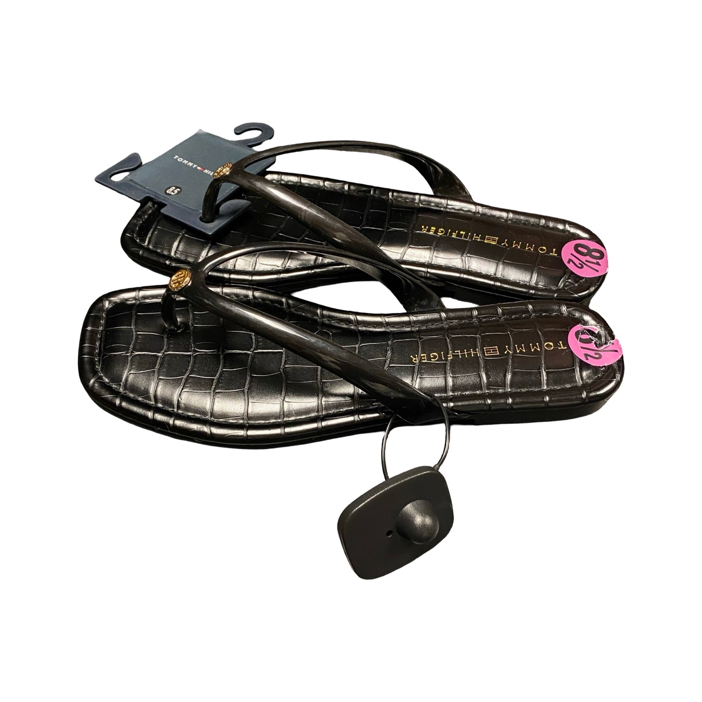 Sandals Flats By Tommy Hilfiger In Black, Size:8.5
