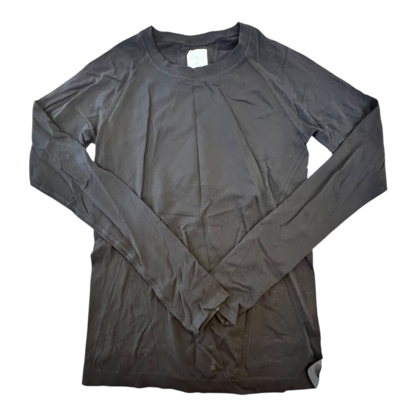 Athletic Top Ls Crewneck By Athleta In Black, Size:S