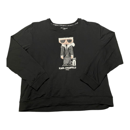 Top Ls Designer By Karl Lagerfeld In Black, Size:Xl