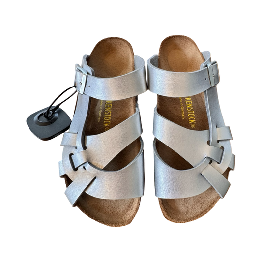 Sandals Designer By Birkenstock In Silver, Size:7