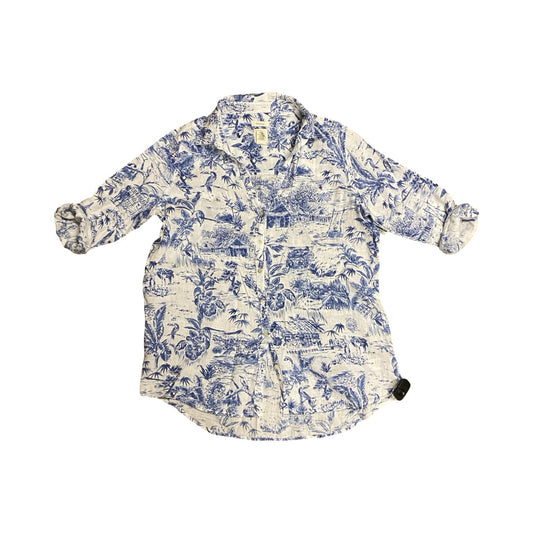 Tunic Ls By Joie In Blue & White, Size:L