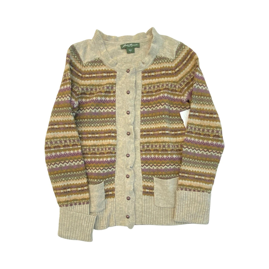 Sweater Cardigan By Eddie Bauer In Multi, Size:S