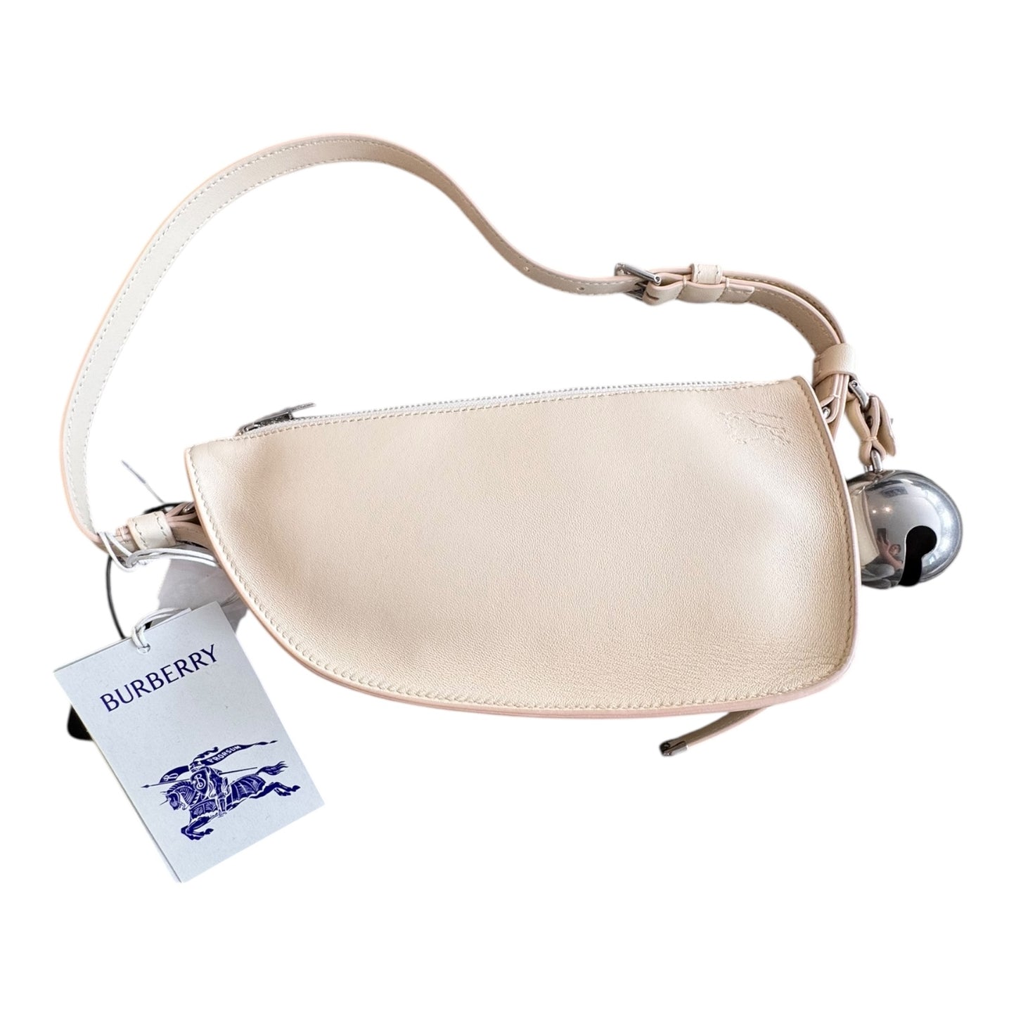 Handbag Luxury Designer By Burberry In Cream, Size:Small