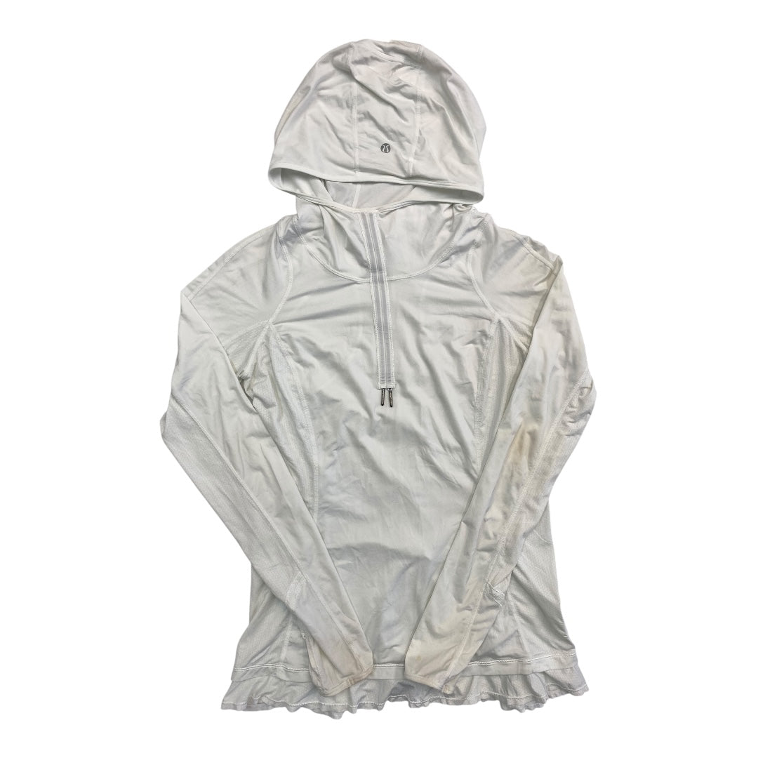 Athletic Top Ls Hoodie By Lululemon In White, Size:8