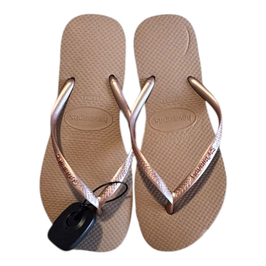 Sandals Flip Flops By Havaianas In Taupe, Size:7