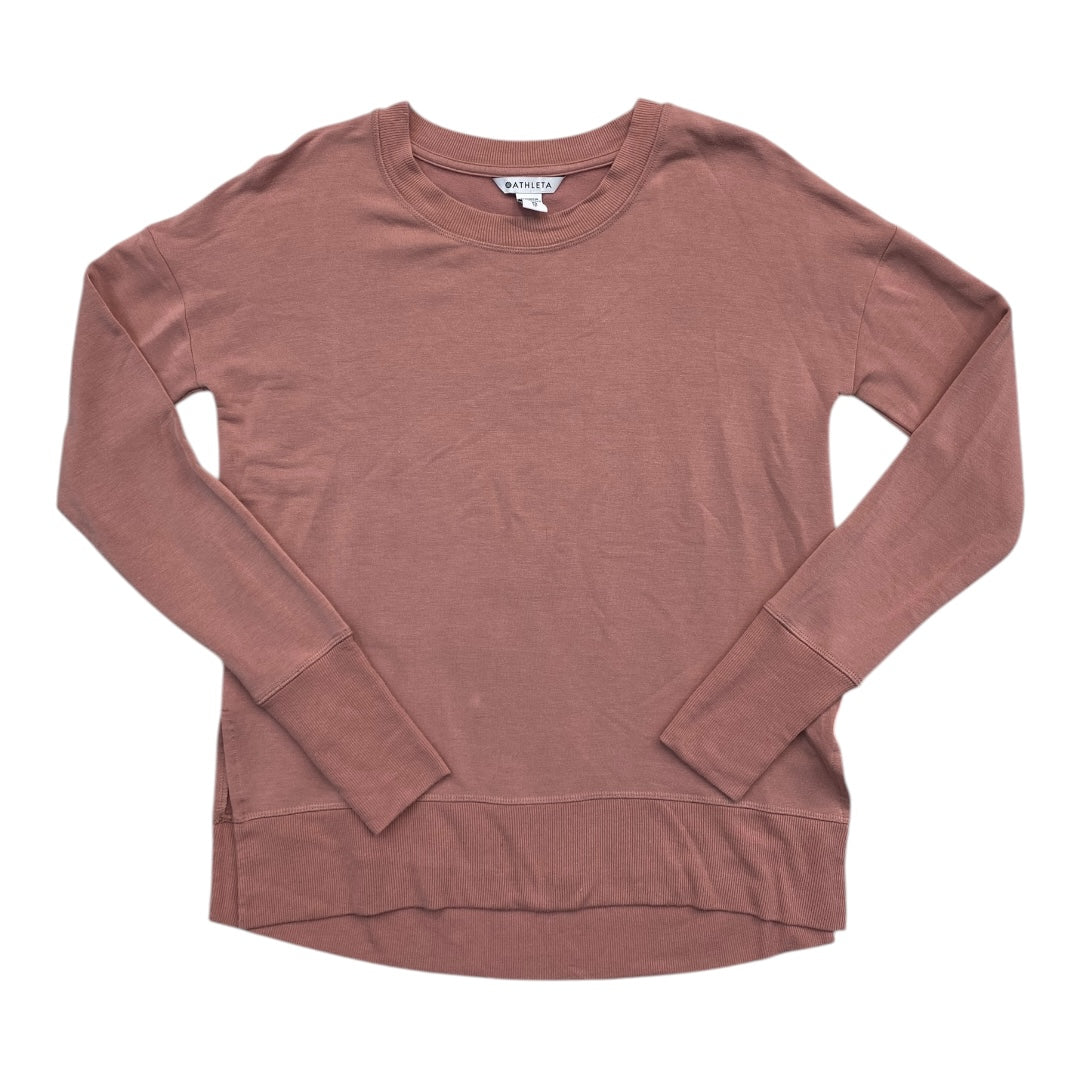 Athletic Top Ls Crewneck By Athleta In Pink, Size:Xs