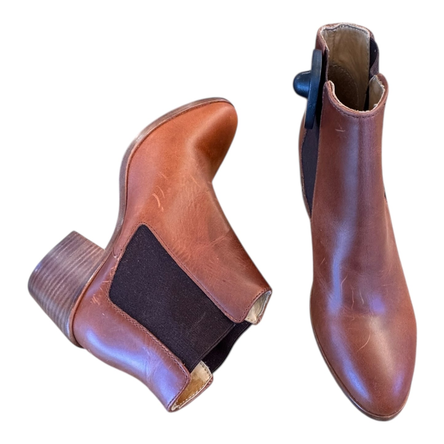 Boots Ankle Heels By NISOLO In Tan, Size:7.5