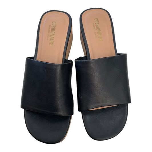 Sandals Heels Block By Cushionaire In Black, Size:8.5