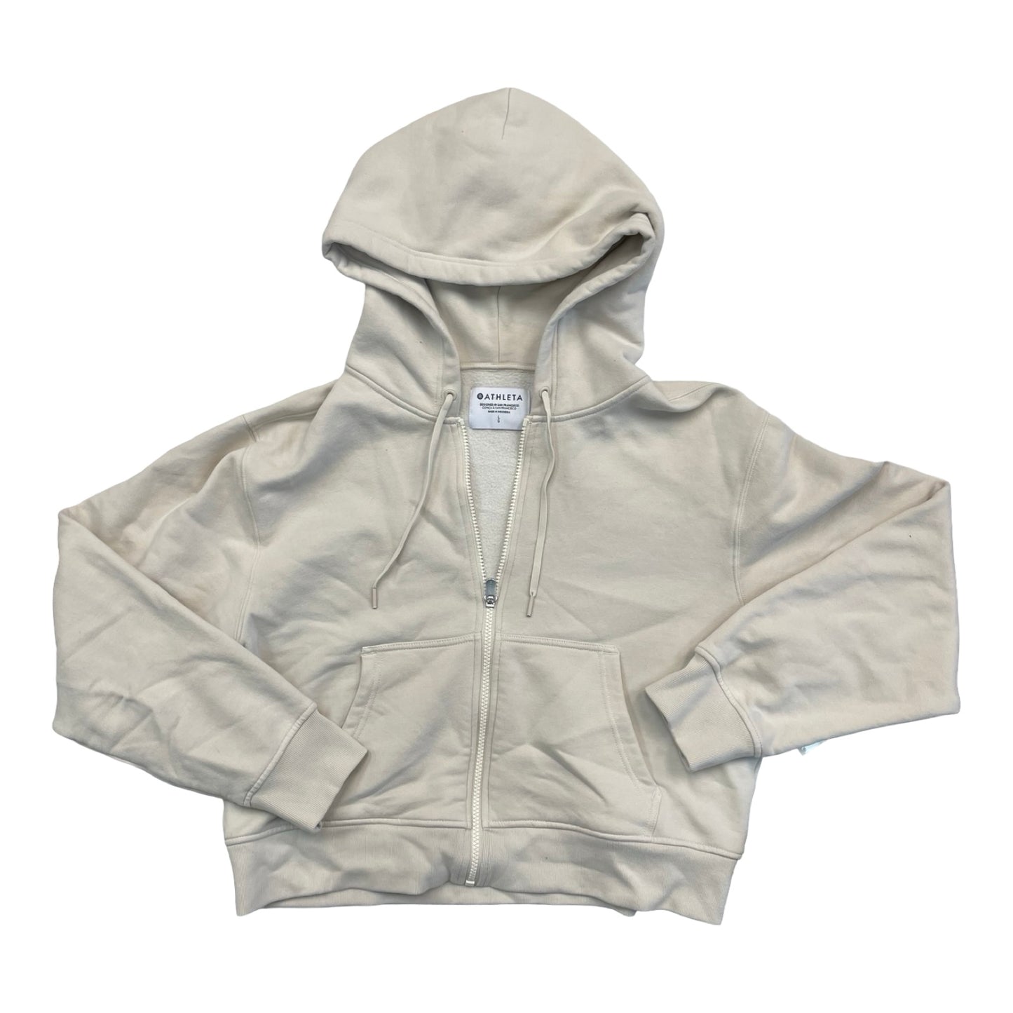 Athletic Sweatshirt Hoodie By Athleta In Tan, Size:L
