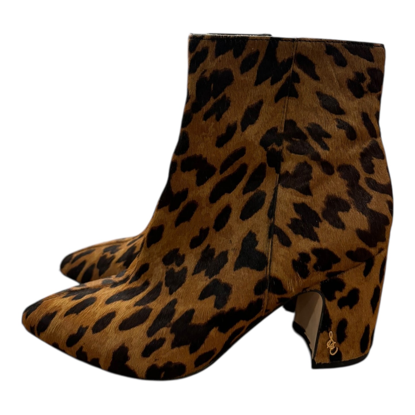 Boots Ankle Heels By Sam Edelman In Animal Print, Size:6.5