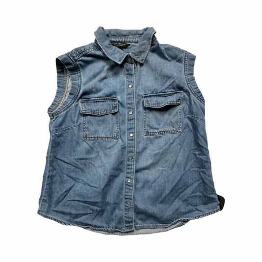 Top Sleeveless By Liverpool In Blue Denim, Size:L