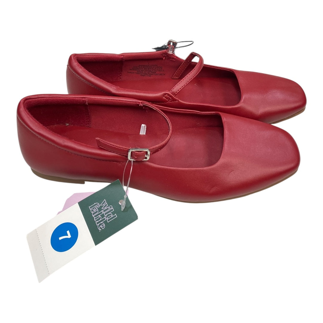 Shoes Flats By Wild Fable In Red, Size:7