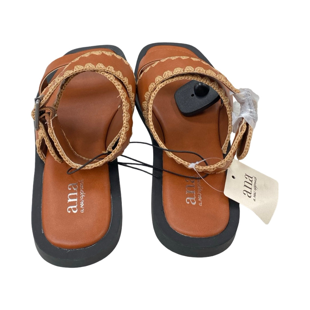 Sandals Flats By Ana In Brown, Size:7.5