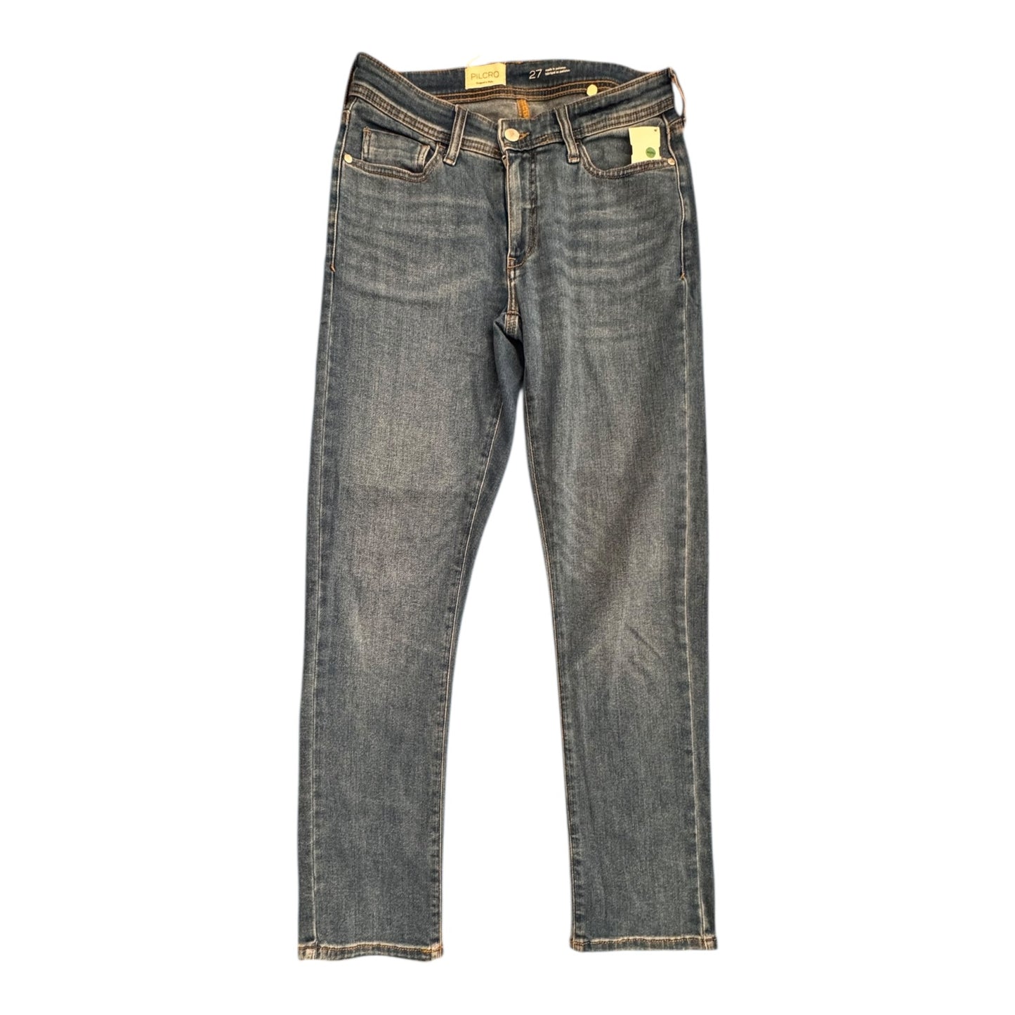 Jeans Fitted Straight By Pilcro In Blue Denim, Size:4