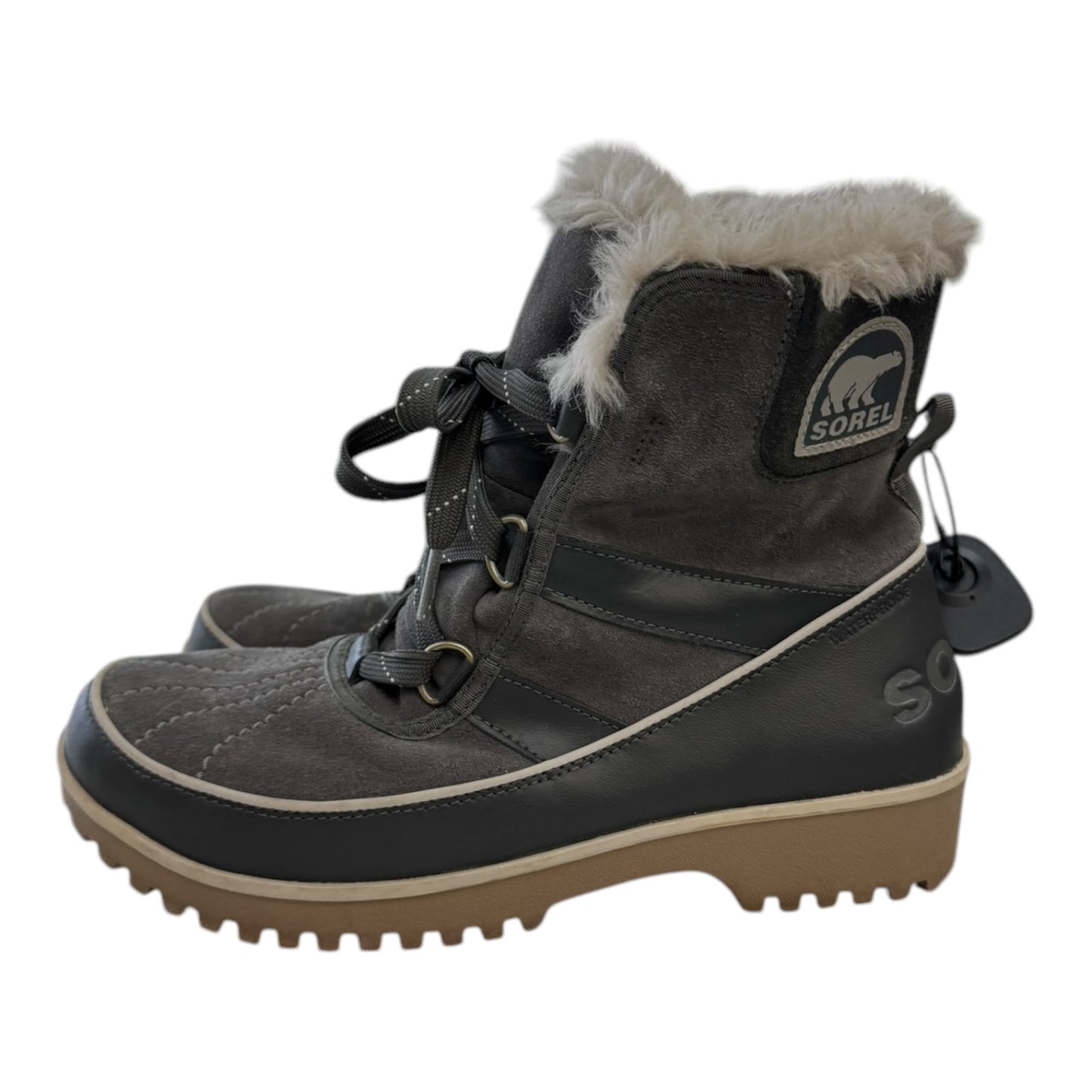 Boots Designer By Sorel In Grey & White, Size:9