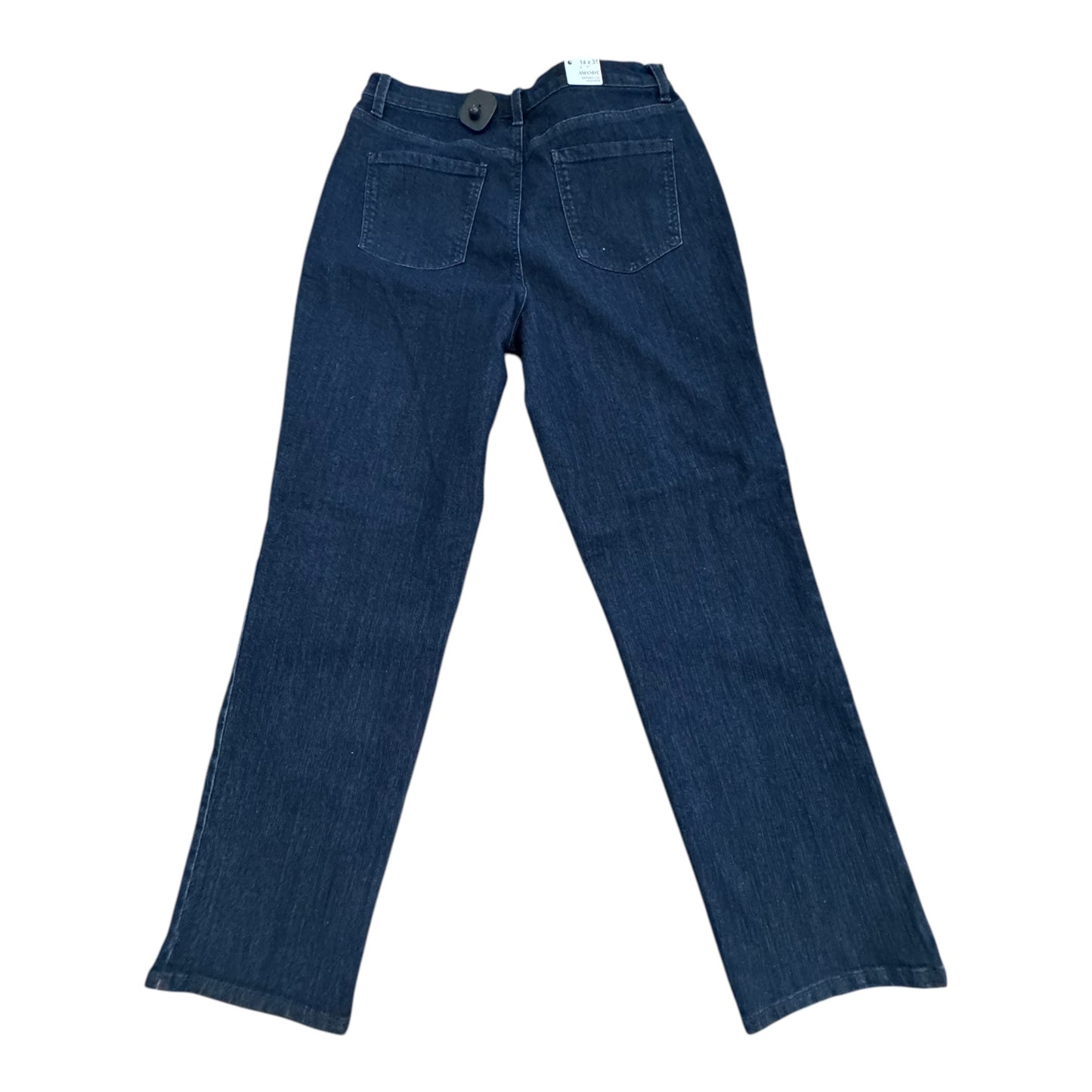 Jeans Straight By Gloria Vanderbilt In Blue Denim, Size:14