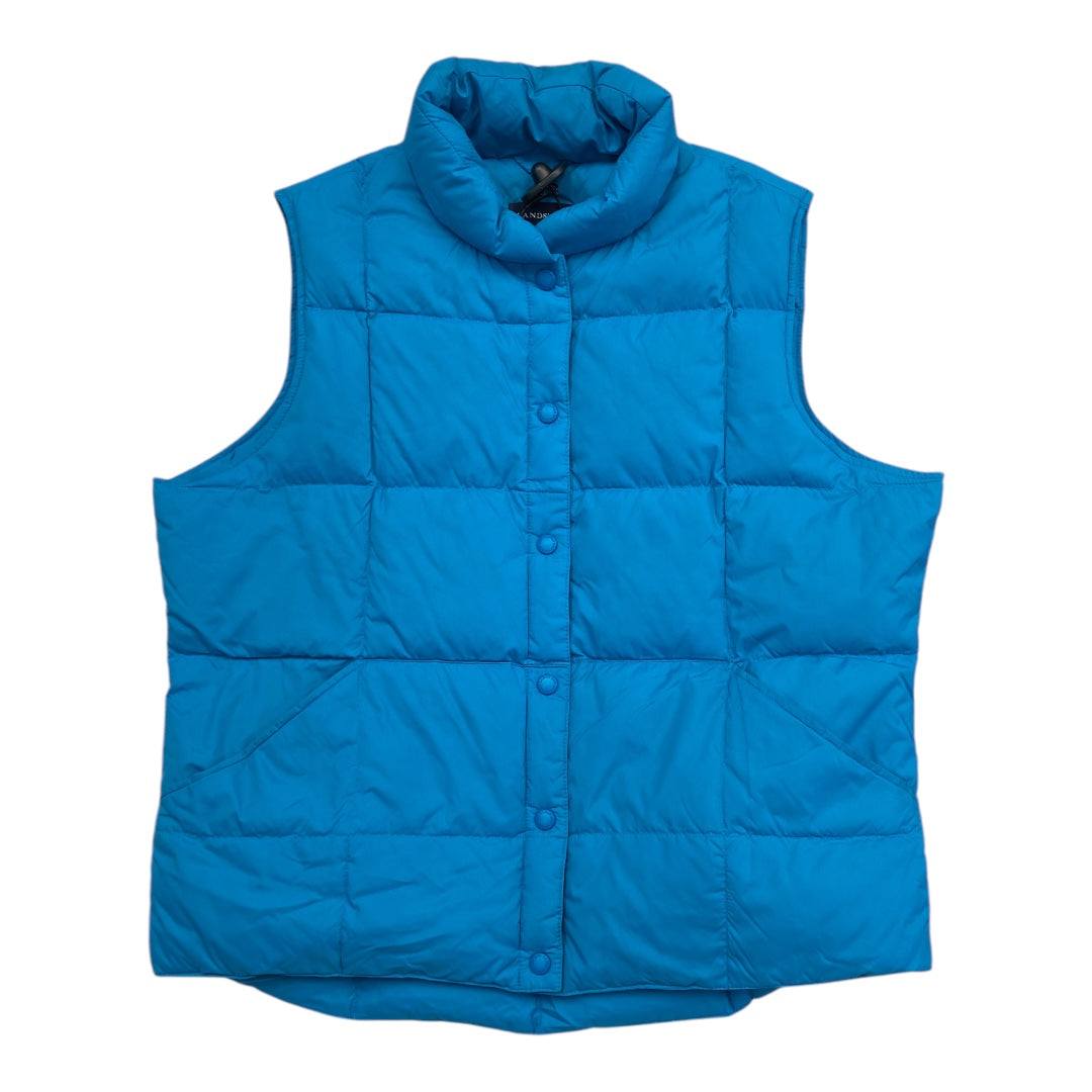 Vest Puffer & Quilted By Lands End In Blue, Size:L