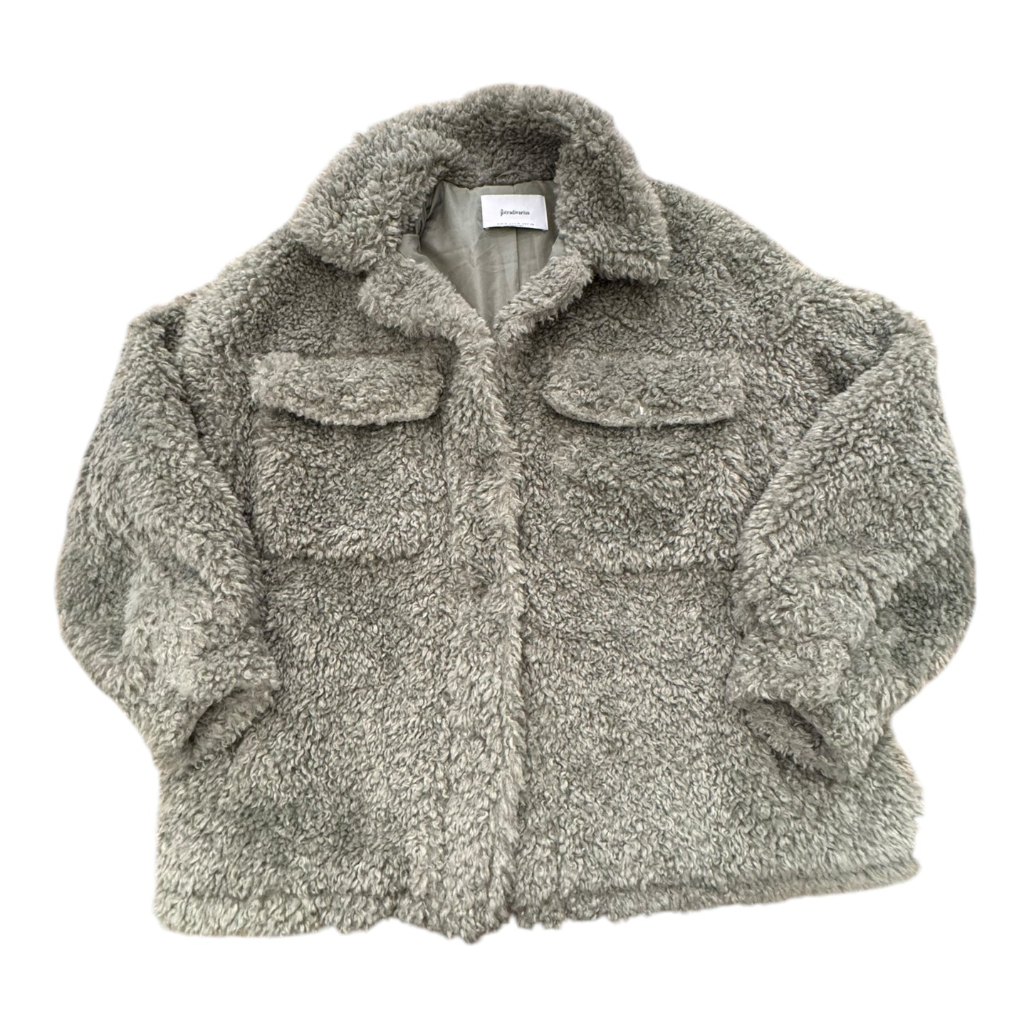 Jacket Faux Fur & Sherpa By Stradivarius In Green, Size:M