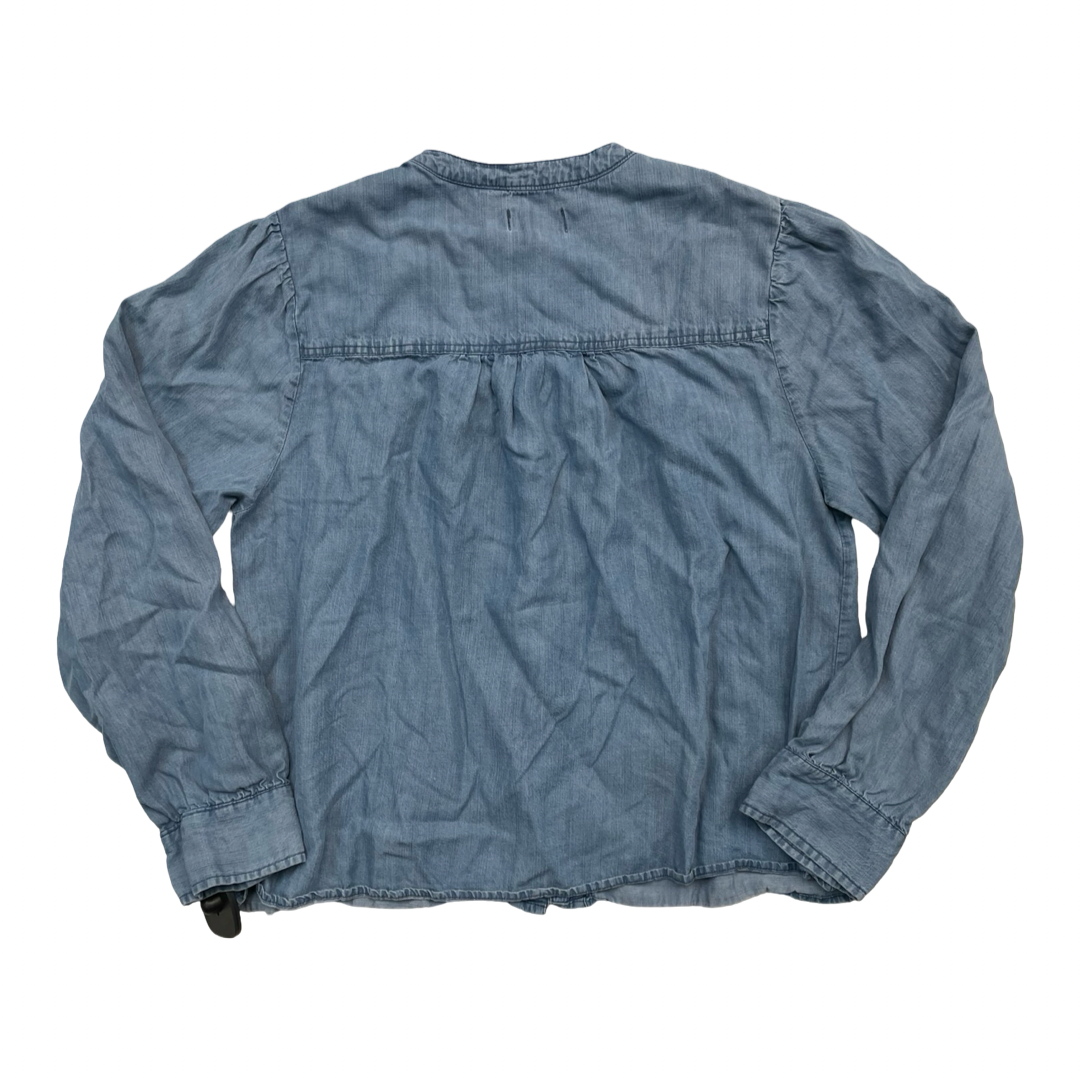 Top Ls By Evereve In Blue Denim, Size:L