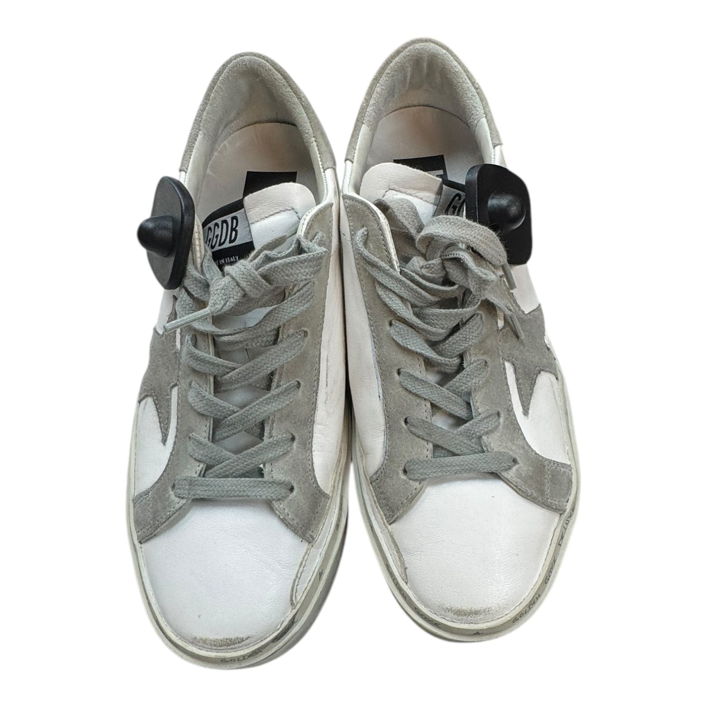 Shoes Luxury Designer By Golden Goose In Grey & White, Size:7.5