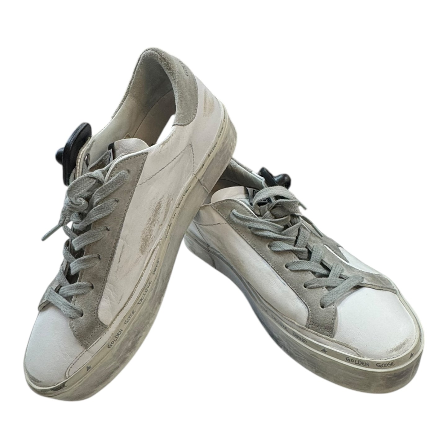 Shoes Luxury Designer By Golden Goose In Grey & White, Size:7.5