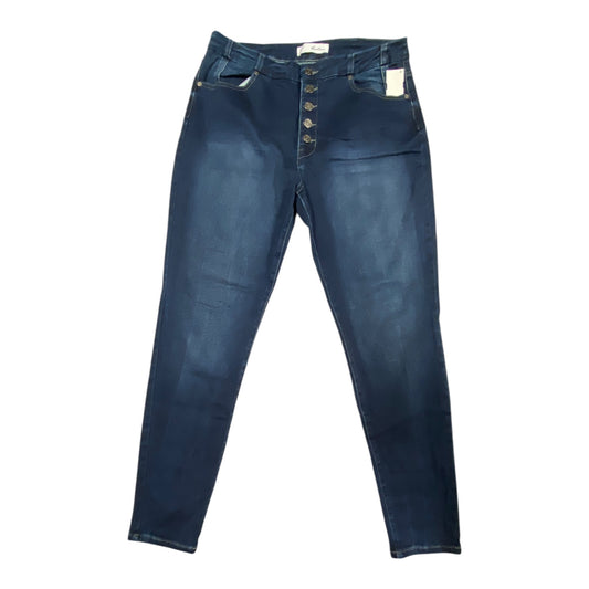 Jeans Skinny By Kancan In Blue Denim, Size:12