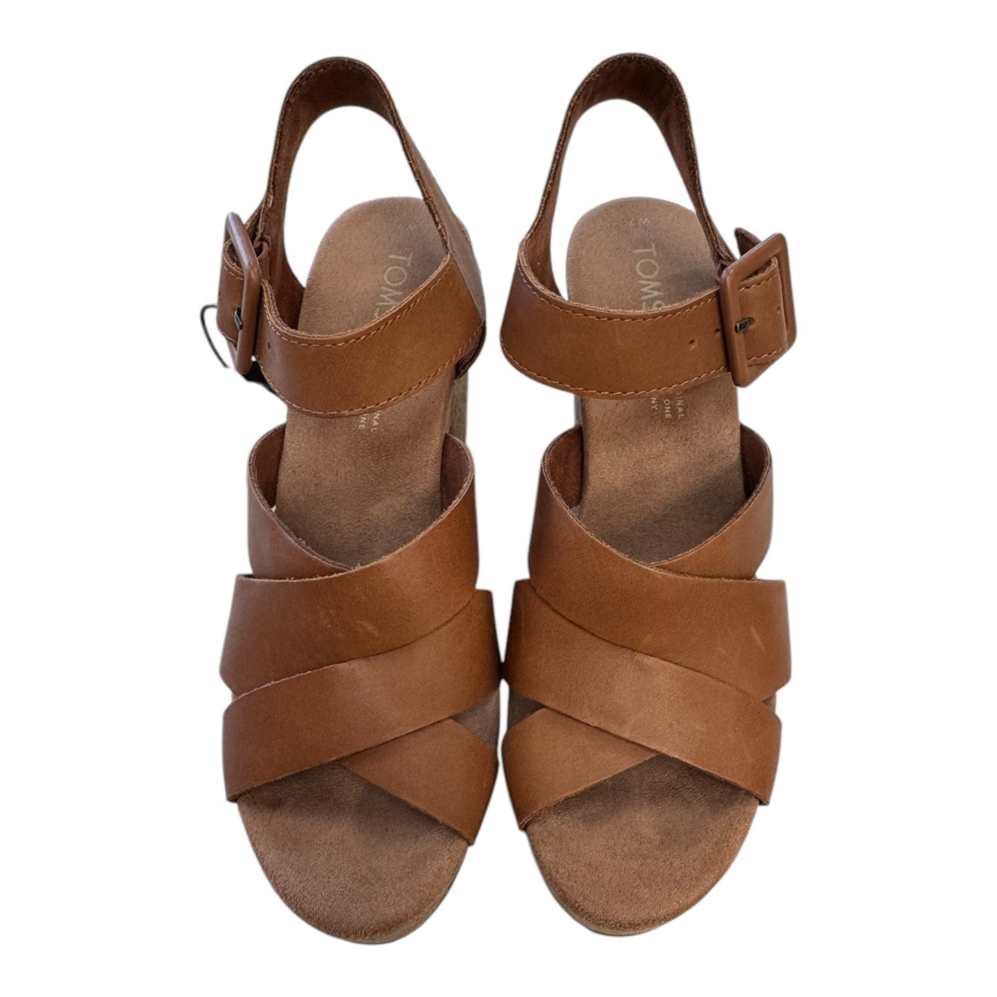 Sandals Heels Block By Toms In Brown, Size:7