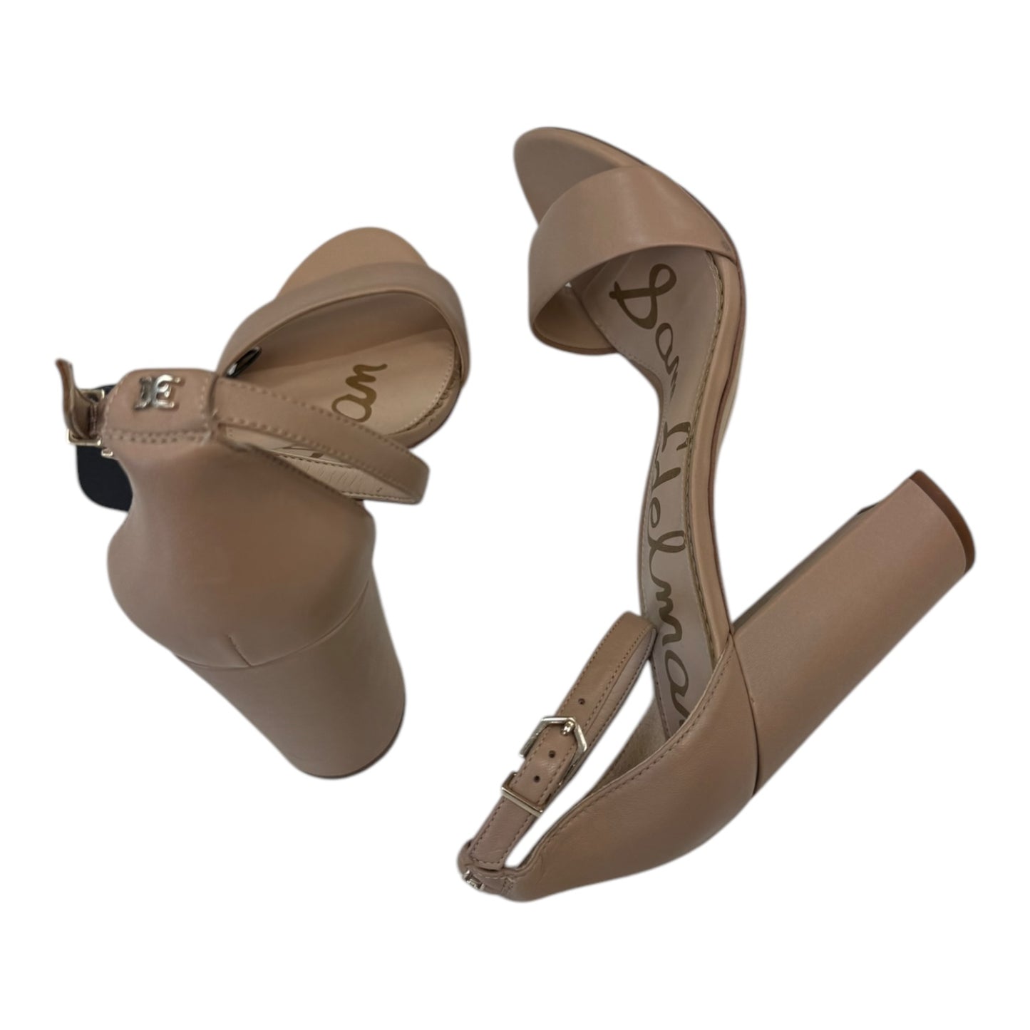 Sandals Heels Block By Sam Edelman In Beige, Size:10