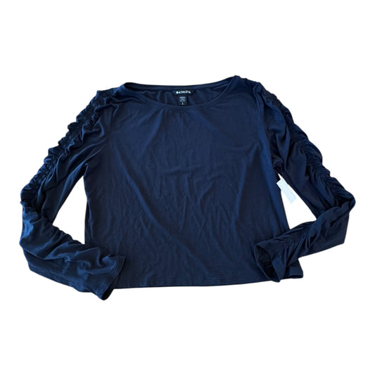 Athletic Top Ls Crewneck By Athleta In Black, Size:L